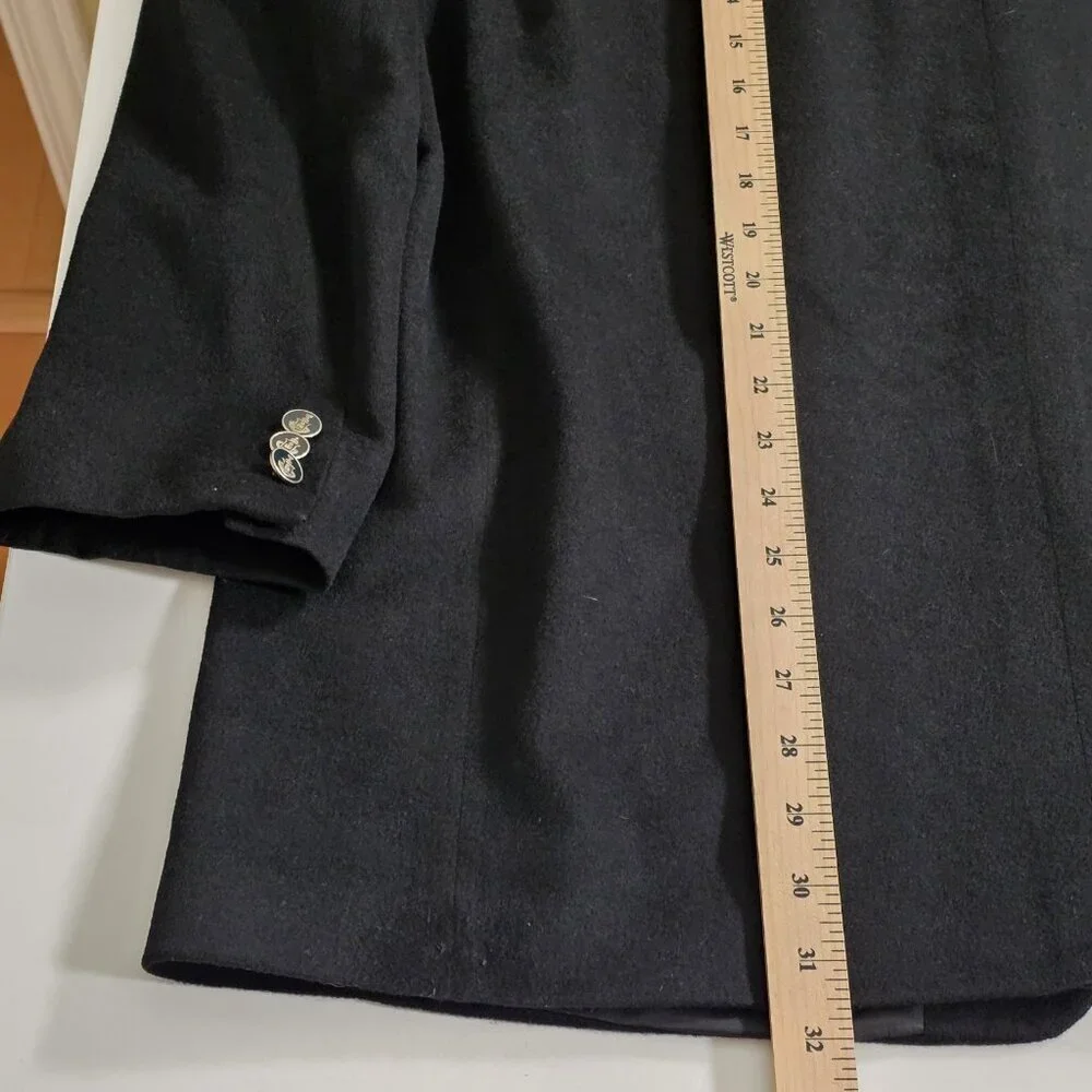 Saxon Cashmere Blazer Men US 50 Sport Coat Blck Lined Union Made 3B Ventless VTG